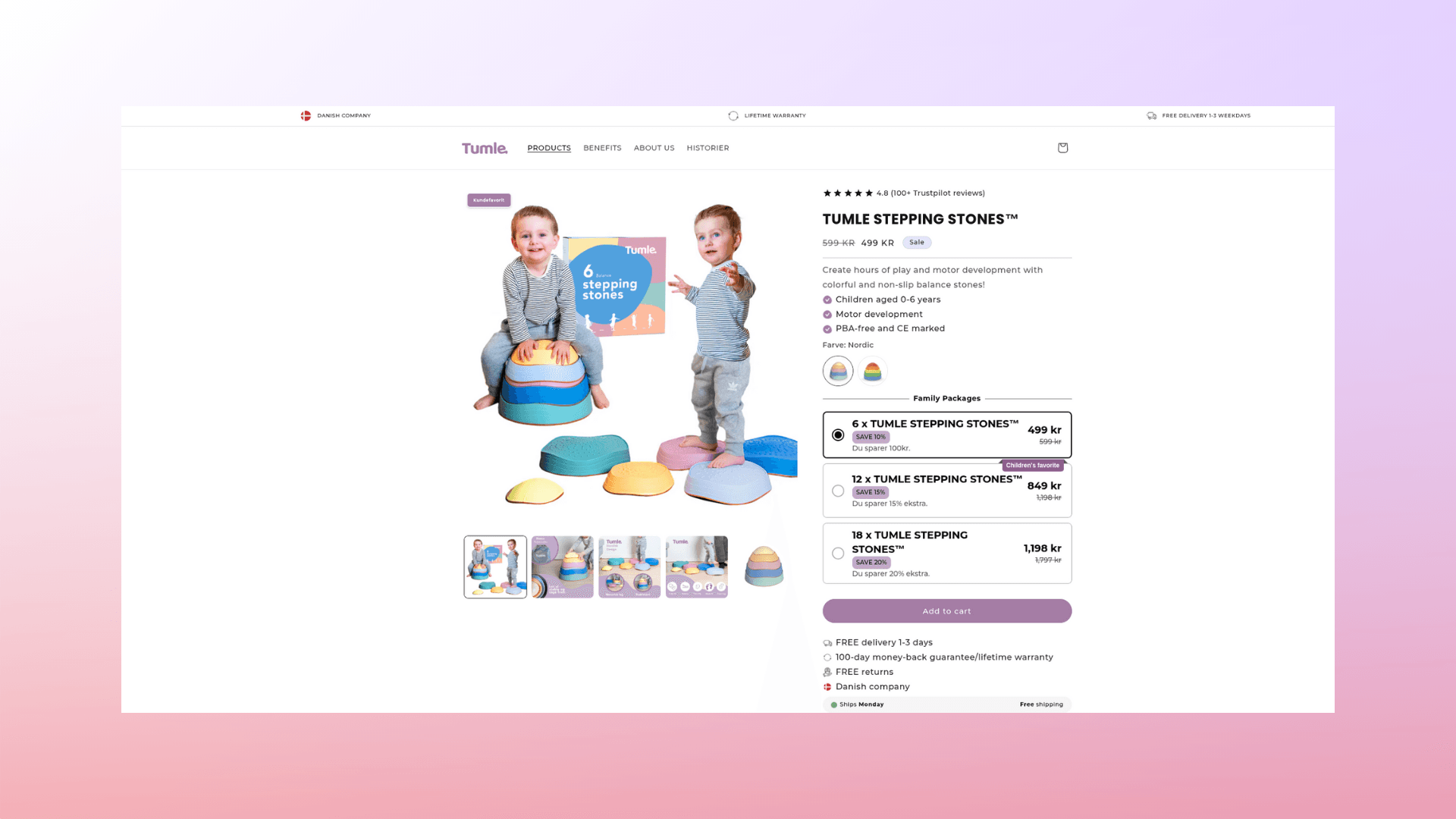 Warm, modern ecommerce experience for a children’s brand centered on creativity, learning, and growth